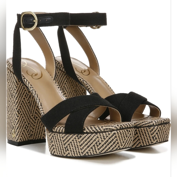 SAM EDELMAN STRAPPY DRESSY SLINGBACK SANDALS 8-8.5 - Picture 1 of 5